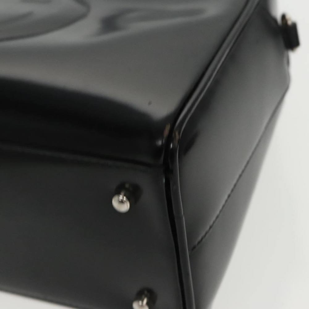 GUCCI Hand Bag Enamel 2way Black Silver 000 2058 0505 5 Auth ep6209 - Picture 15 of 16